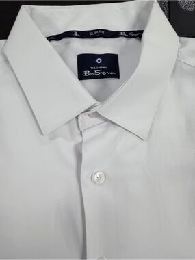 Ben Sherman Men's Slim Fit White Dress Shirt SKU1073
